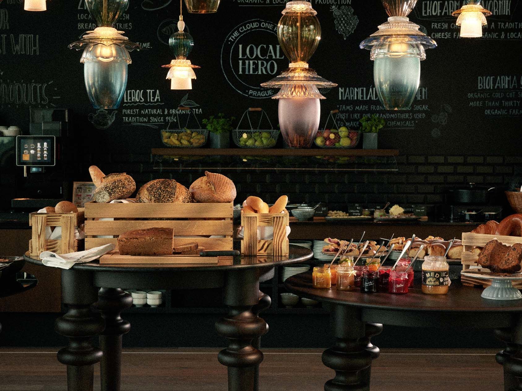 Designhotel Prag The Cloud One Frühstücksbuffet