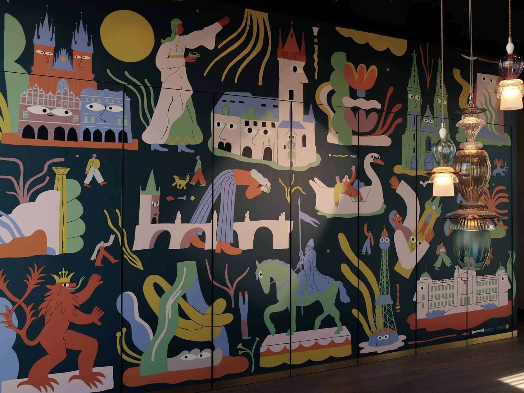 Designhotel Prag The Cloud One Kunst an der Wand